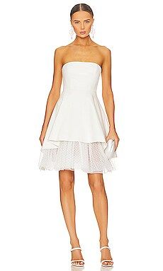 BCBGMAXAZRIA Short Strapless Evening Dress in Off White from Revolve.com | Revolve Clothing (Global)