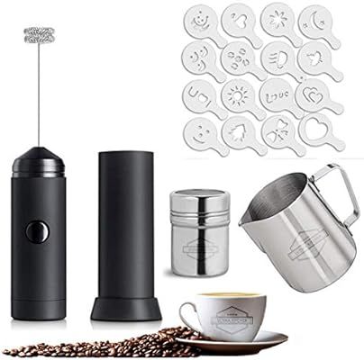 Milk Frother Set,Handheld Electric Foam Maker for Lattes with 12 oz Frothing Cup, Whisk Drink Mix... | Amazon (US)
