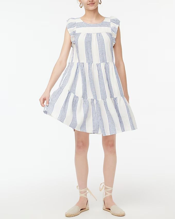 Linen-blend striped mini dress | J.Crew Factory