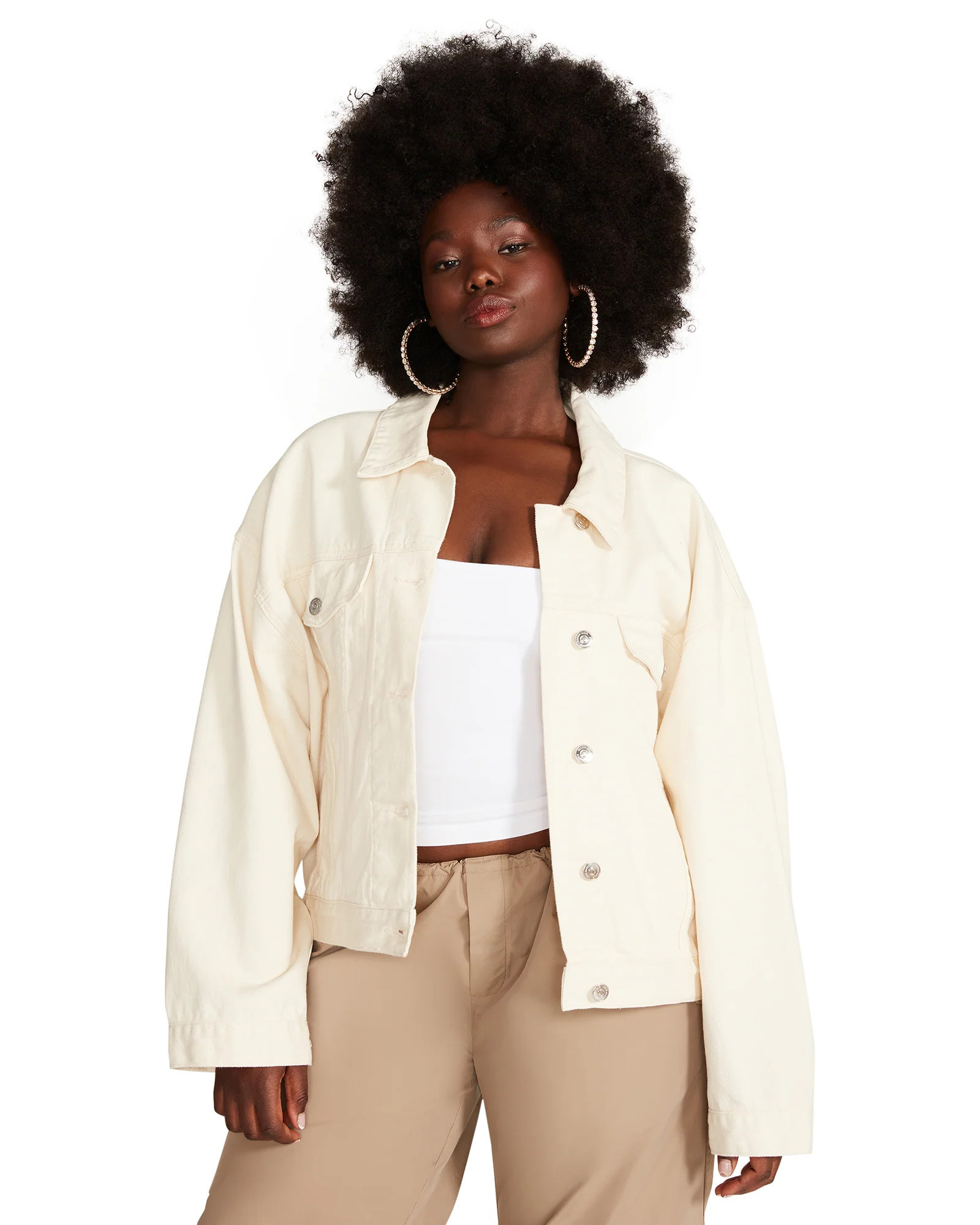 SIENNA DENIM JACKET CREAM | Steve Madden (US)