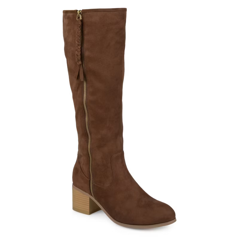 Journee Collection Womens Sanora Stacked Heel Riding Boots | Target