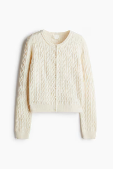 H & M - Cable-Knit Cardigan - Beige | H&M (US + CA)