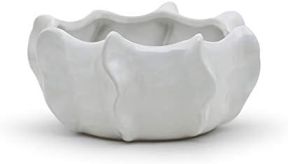WGV Ceramic Bowl Vase, Width 7.5", Height 3.5", Corral Pot, White Large Mantel Planter Centerpiec... | Amazon (US)