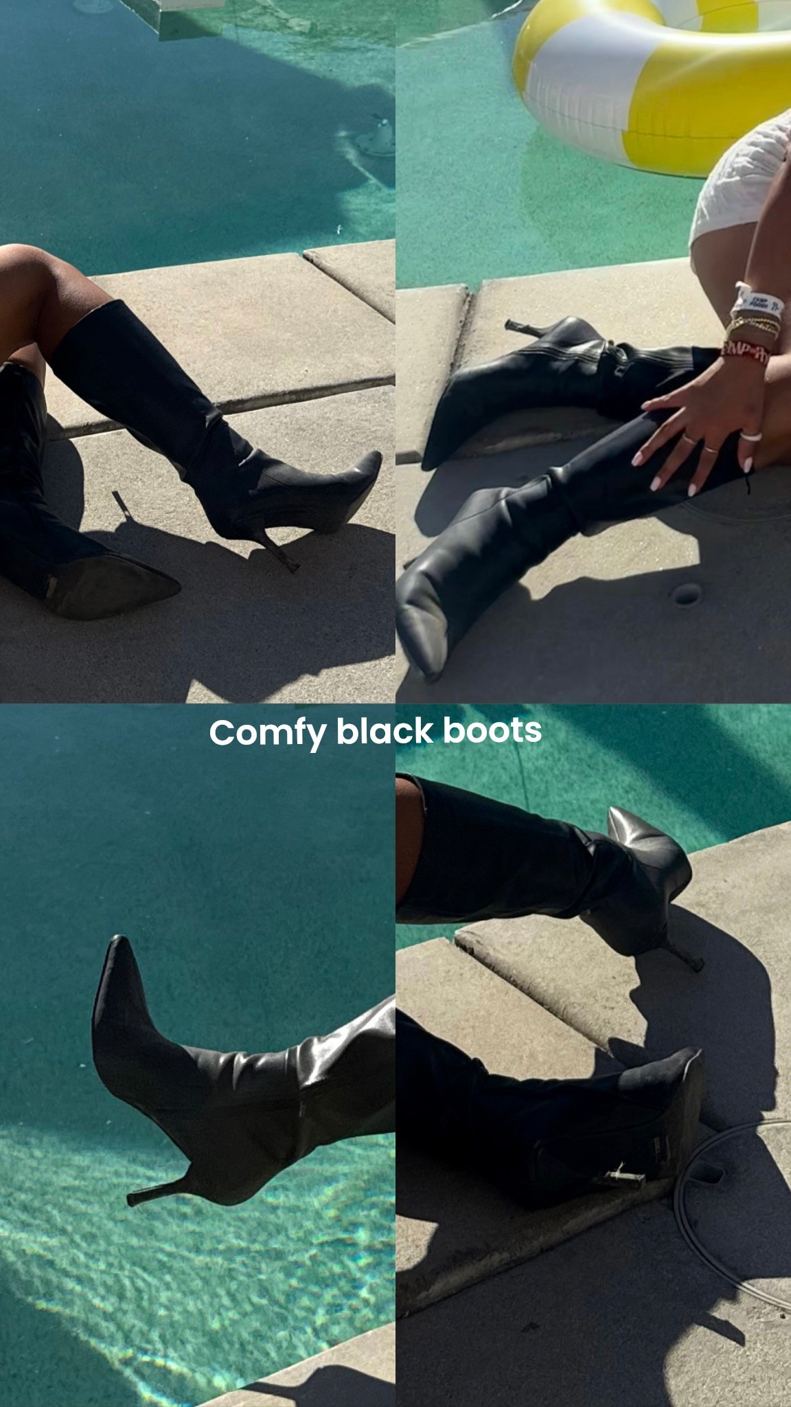 Cute women Black boots knee-high. I tested them out today at 
Coachella and when I tell you these are the most comfortable knee-high bootsI’ve ever owned! True to size.￼Highly recommend.  If you’re going to a concert / festival this Spring these boots are a MUST! 🤍

👟: Princess Polly Elodiee Knee High Boots Black





#LTKPetite #LTKSeasonal #LTKFestival