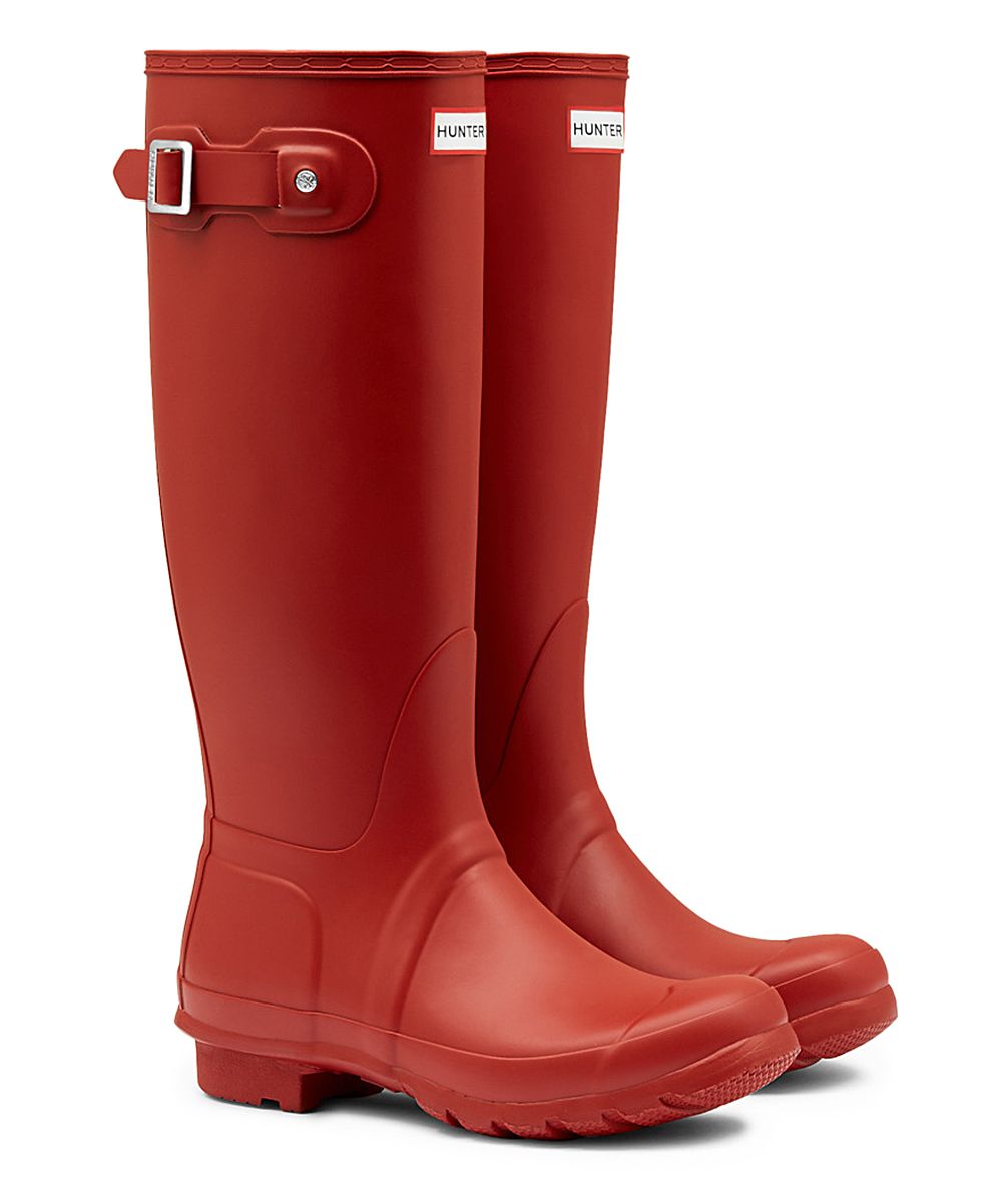 Hunter Original Tall Matte Military Red Rain Boot - Women | zulily