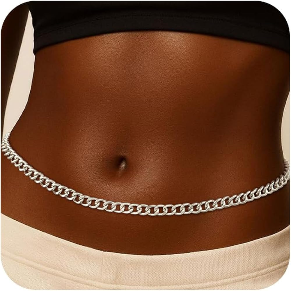 CHESKY Waist Beads for Women, Silver Plated Waist Chain Belt Dainty Belly Chain Body Chain Silver... | Amazon (US)