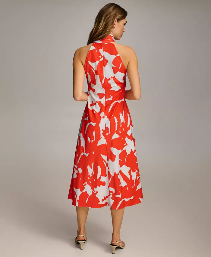 Women's Halter-Neck Sleeveless Midi Dress | Macy's