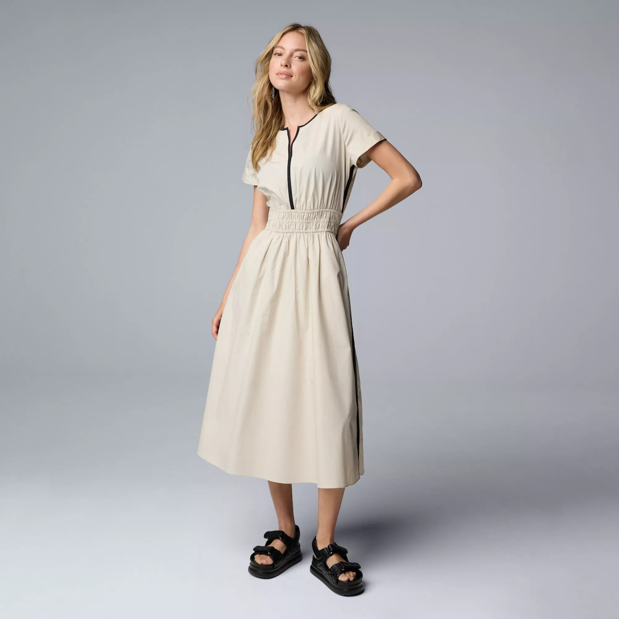 Women's Simply Vera Vera Wang Contrast Midi Dress | Kohl's