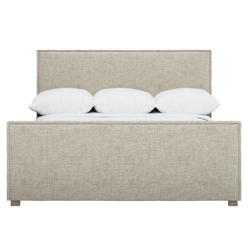 Bernhardt Sawyer King Panel Bed with Tan Upholstery | Homethreads