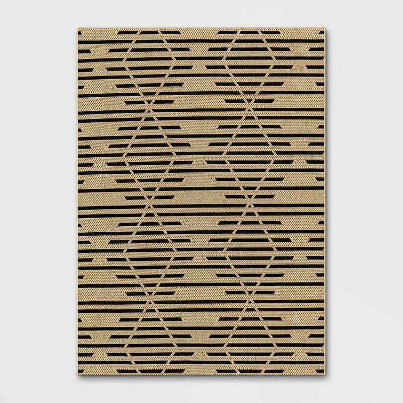 Grace Broken Geometrical Indoor/Outdoor Rug Black/Tan - Project 62™ | Target