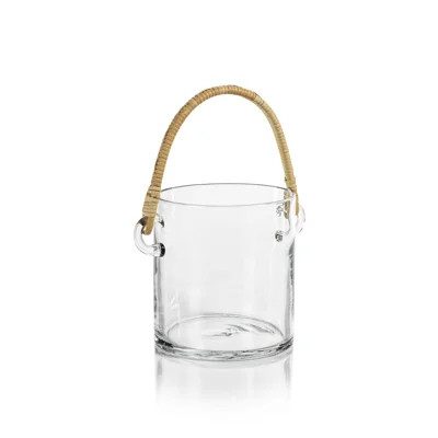 Budva Glass Ice Bucket / Wine Cooler with Rattan Handle | Wayfair North America