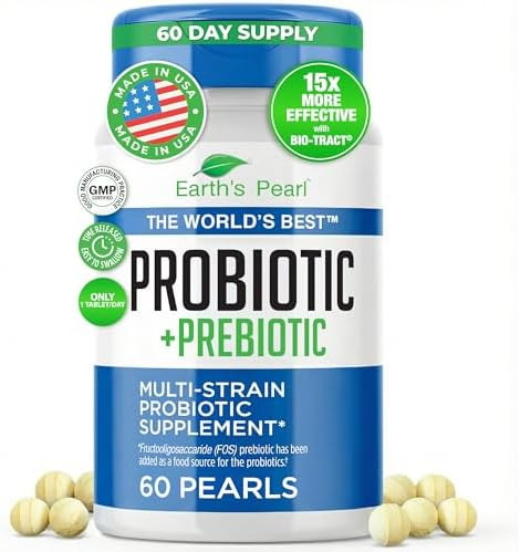 Earth's Pearl Probiotics for Women & Men & Kids - Pearl-Shaped Probiotic & Prebiotics with BIO-Tr... | Amazon (US)