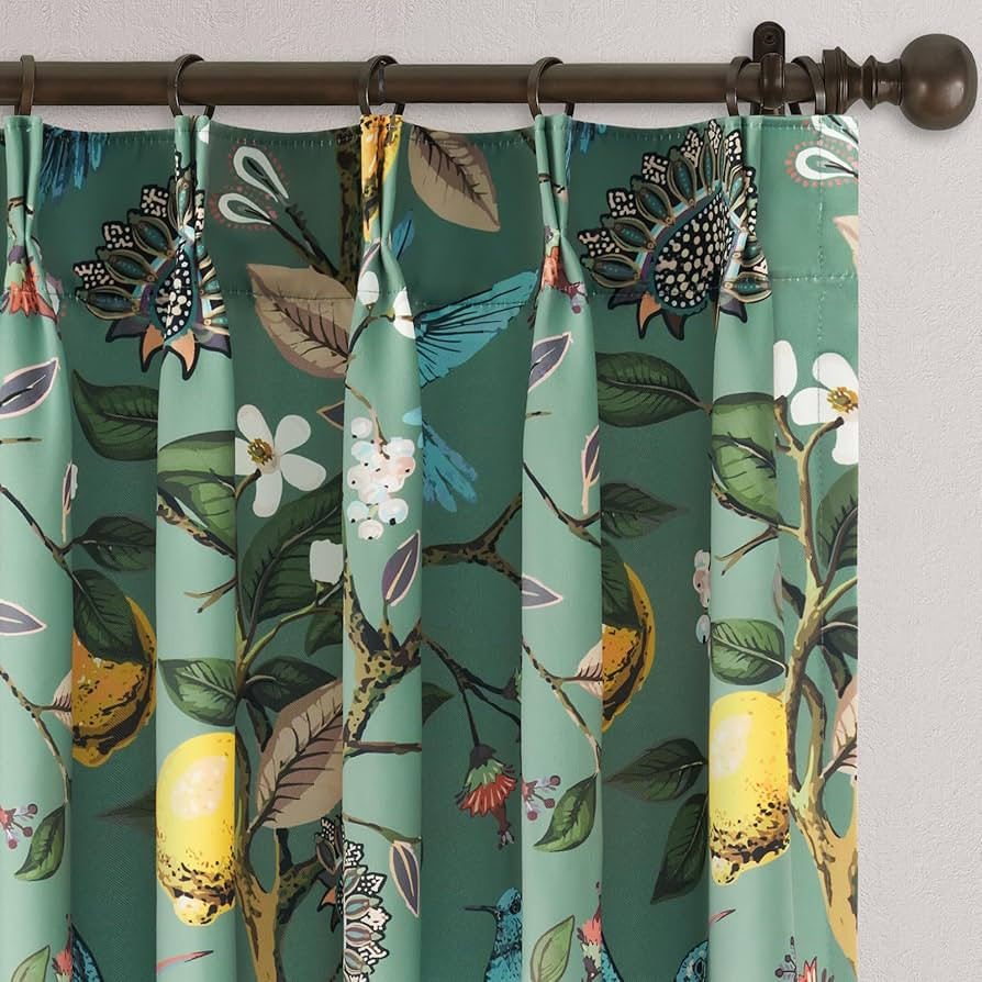 Sage Green Printed Pattern Curtains 96 Inches Long for Living Room,Farmhouse Floral Vintage Art D... | Amazon (US)