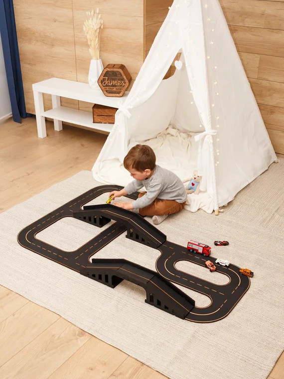 Wooden Road Track Montessori Track for Hot Wheels Birthday | Etsy | Etsy (US)