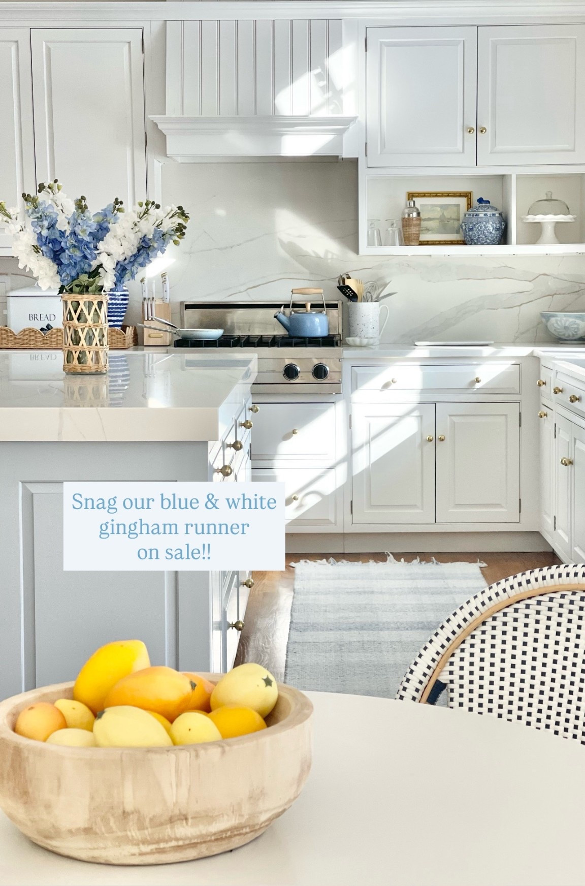 I absolutely love our blue & white gingham runner!! It’s actually a performance rug so perfect for a busy kitchen, but also soft enough for bare feet!! Highly recommend on sale! 🤍

#LTKSaleAlert #LTKHome