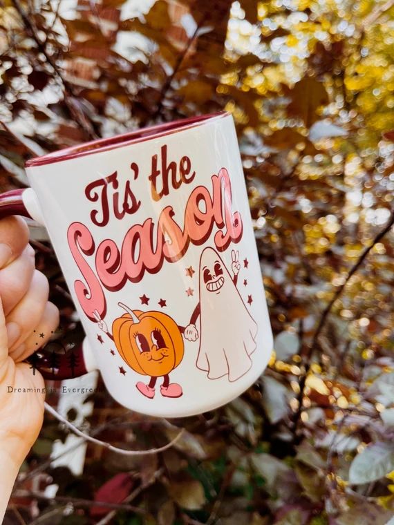 Retro Style Halloween Pumpkin and Ghost Coffee Mug  Halloween - Etsy | Etsy (US)