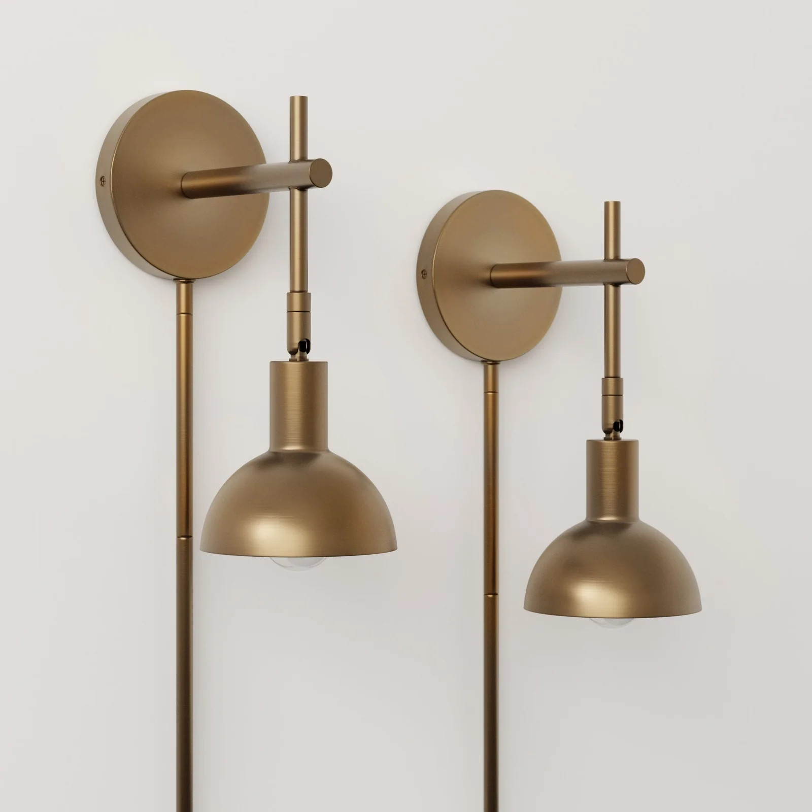 Plug-in Metal Wall Lights Brass (Set of 2) | Nathan James