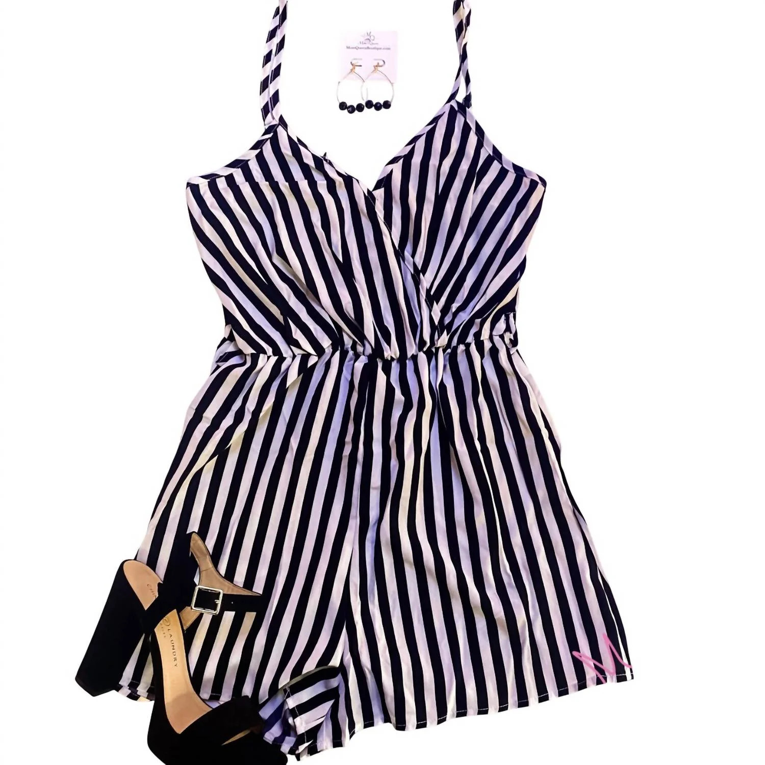 Women's Bev Striped Romper In Black/white | Shop Simon