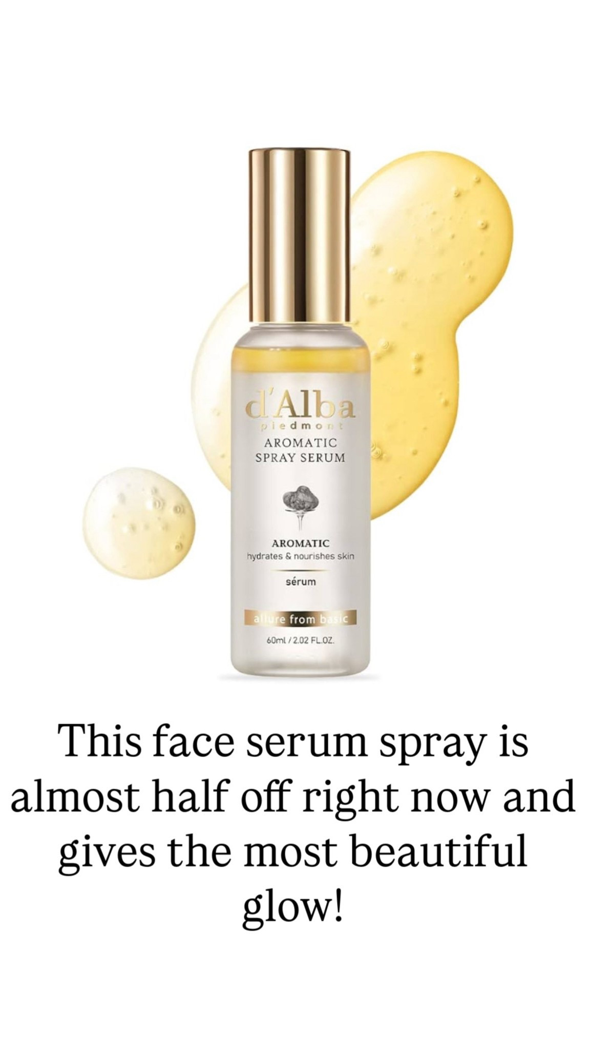 White truffle face serum spray, on sale right now! Gives the most beautiful glow to your skin. 

#LTKBeauty #LTKFindsUnder50 #LTKSaleAlert