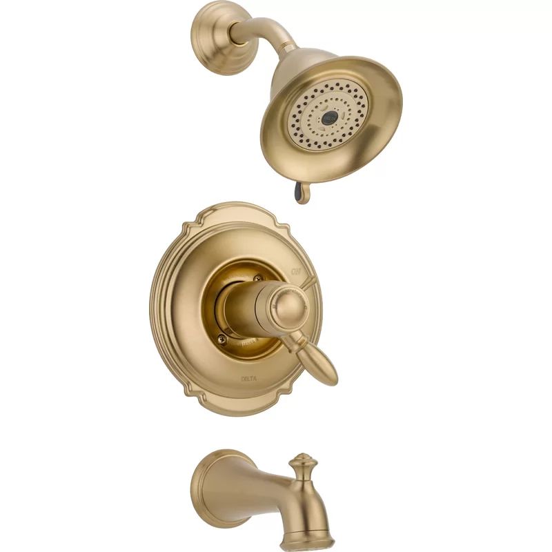 T17T455-CZ Victorian Diverter Tub and Shower Faucet with Lever Handles and TempAssure | Wayfair Professional