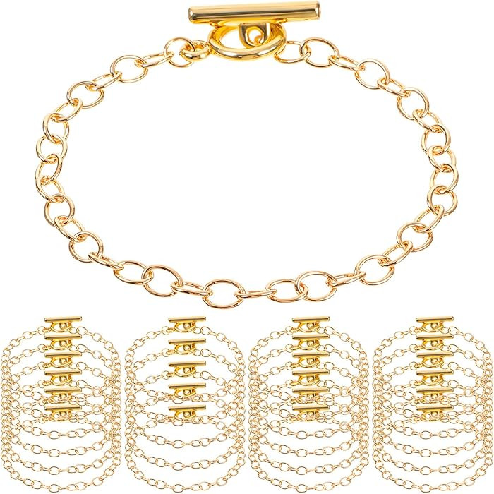 24Pcs Bracelet Chains for Jewelry Making, Charm Bracelets Chain, OT Toggle Clasp Bracelets Chain,... | Amazon (US)