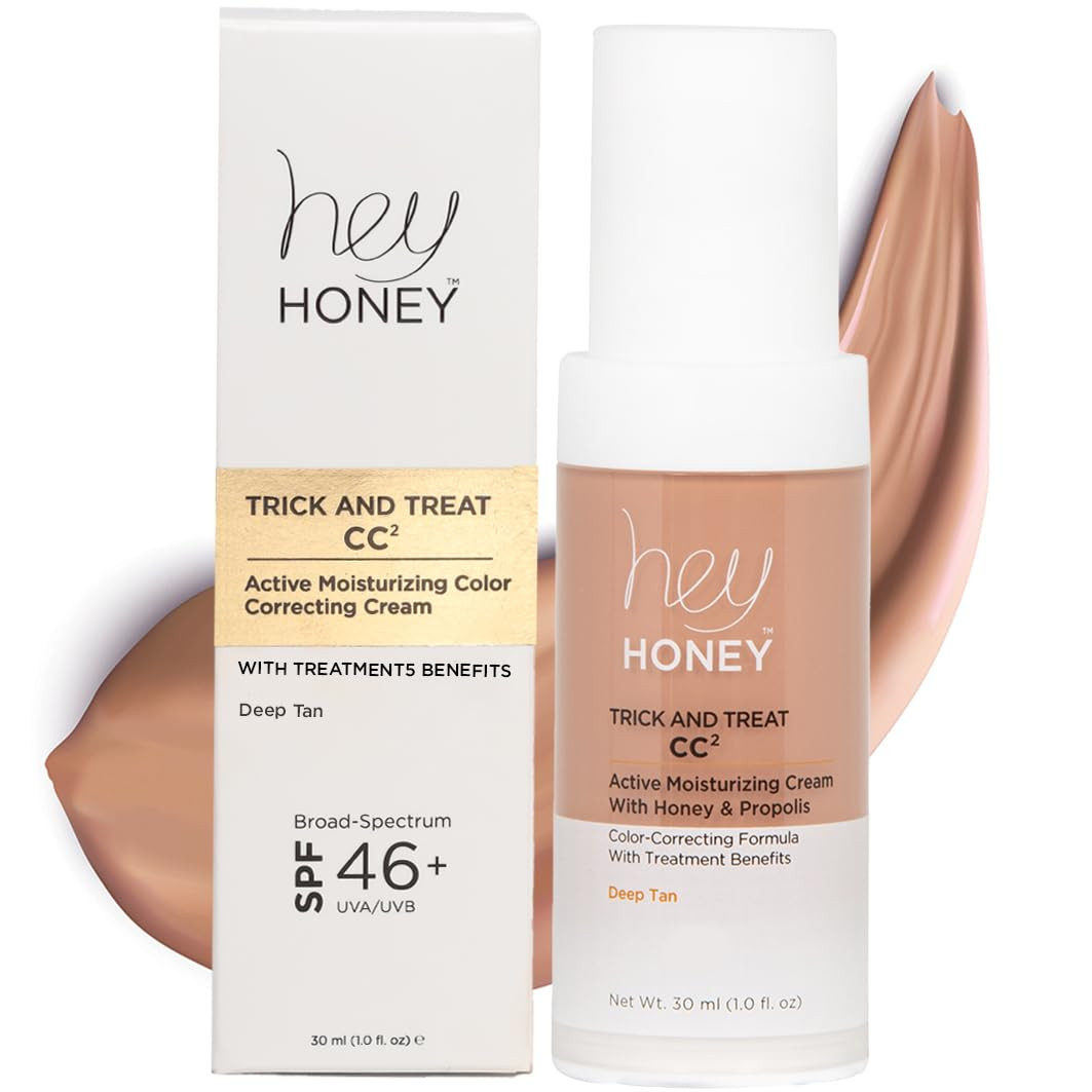 Hey Honey Trick and Treat CC² Cream SPF 46 | Active Moisturizing Color Correcting Cream with Hon... | Amazon (US)