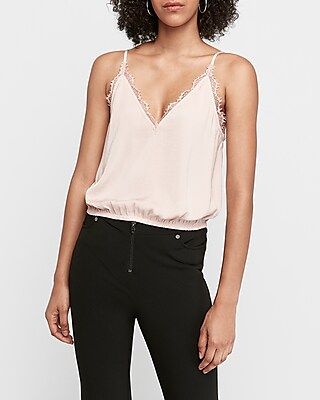 Lace Banded Bottom Cropped Cami | Express