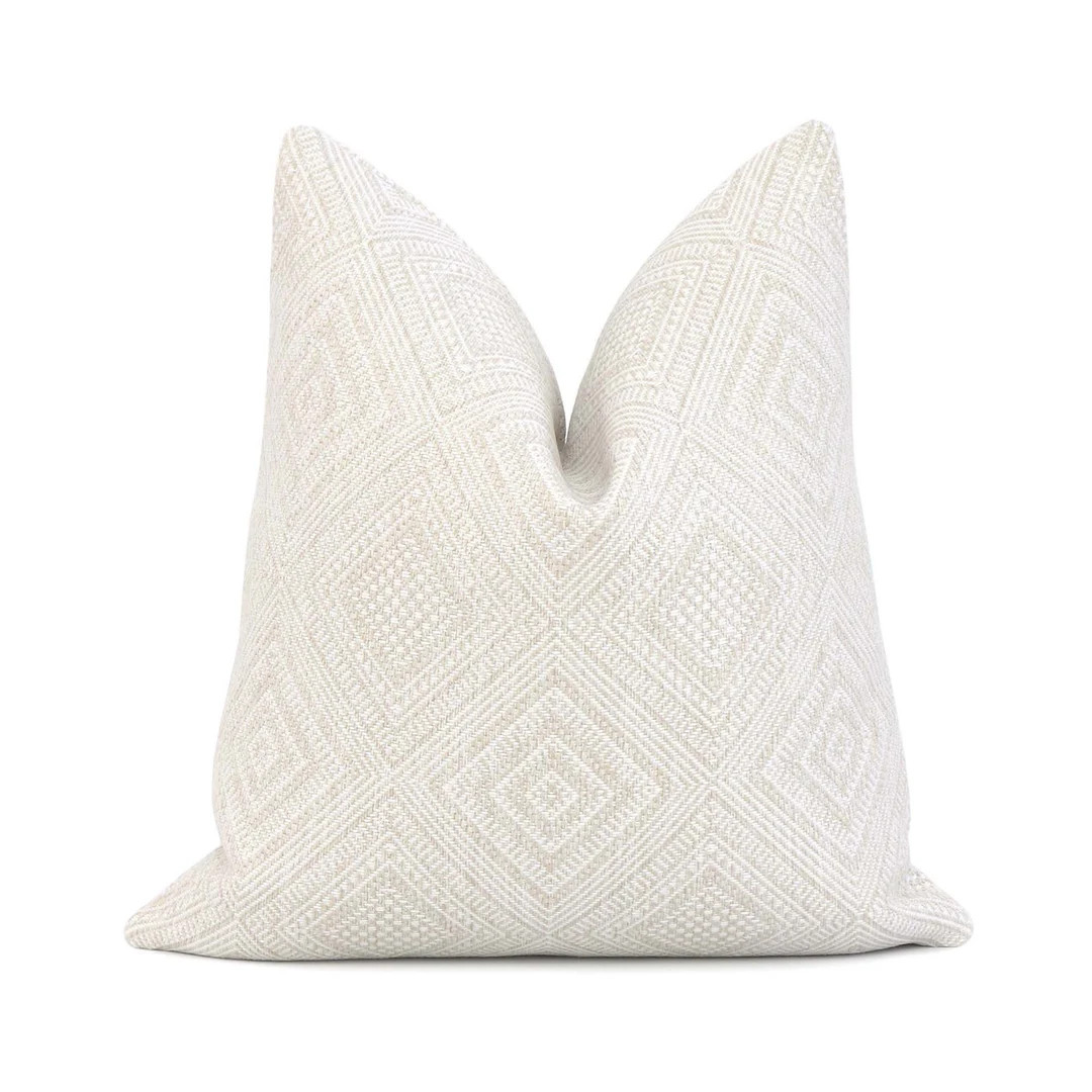 Scalamandre Antigua Weave Alabaster White Throw Pillow Cover - Etsy | Etsy (US)