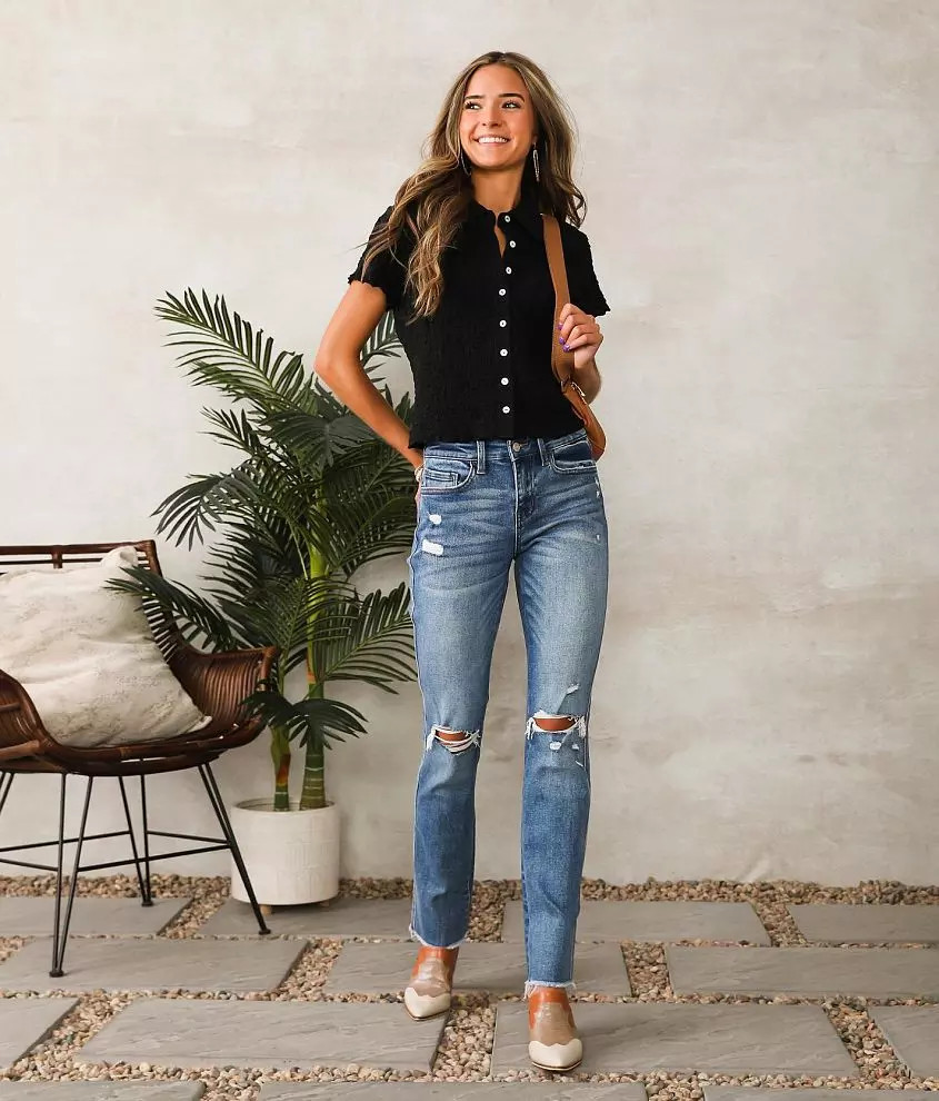 Mid-Rise Straight Stretch Jean | Buckle