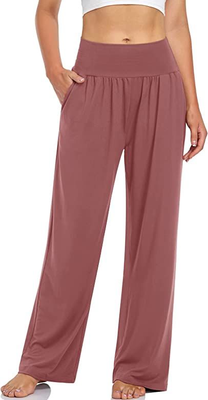 UEU Women's Casual Loose Wide Leg Cozy Pants Yoga Sweatpants Comfy High Waisted Sports Athletic L... | Amazon (US)