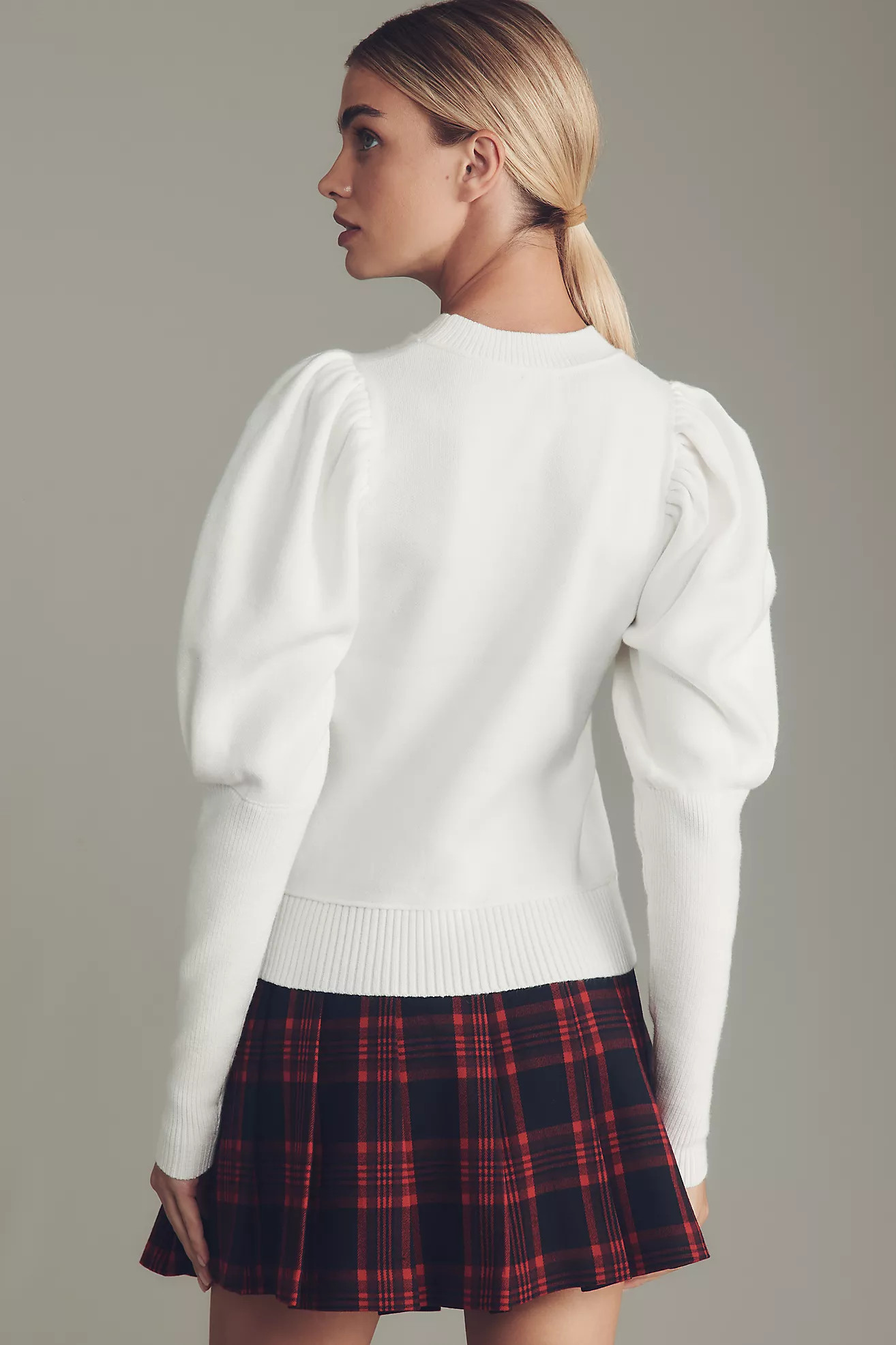 Maeve Puff-Shoulder Ribbed Sweater | Anthropologie (US)