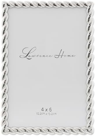 Lawrence Frames Rope Design Metal Frame, 4x6, Silver | Amazon (US)