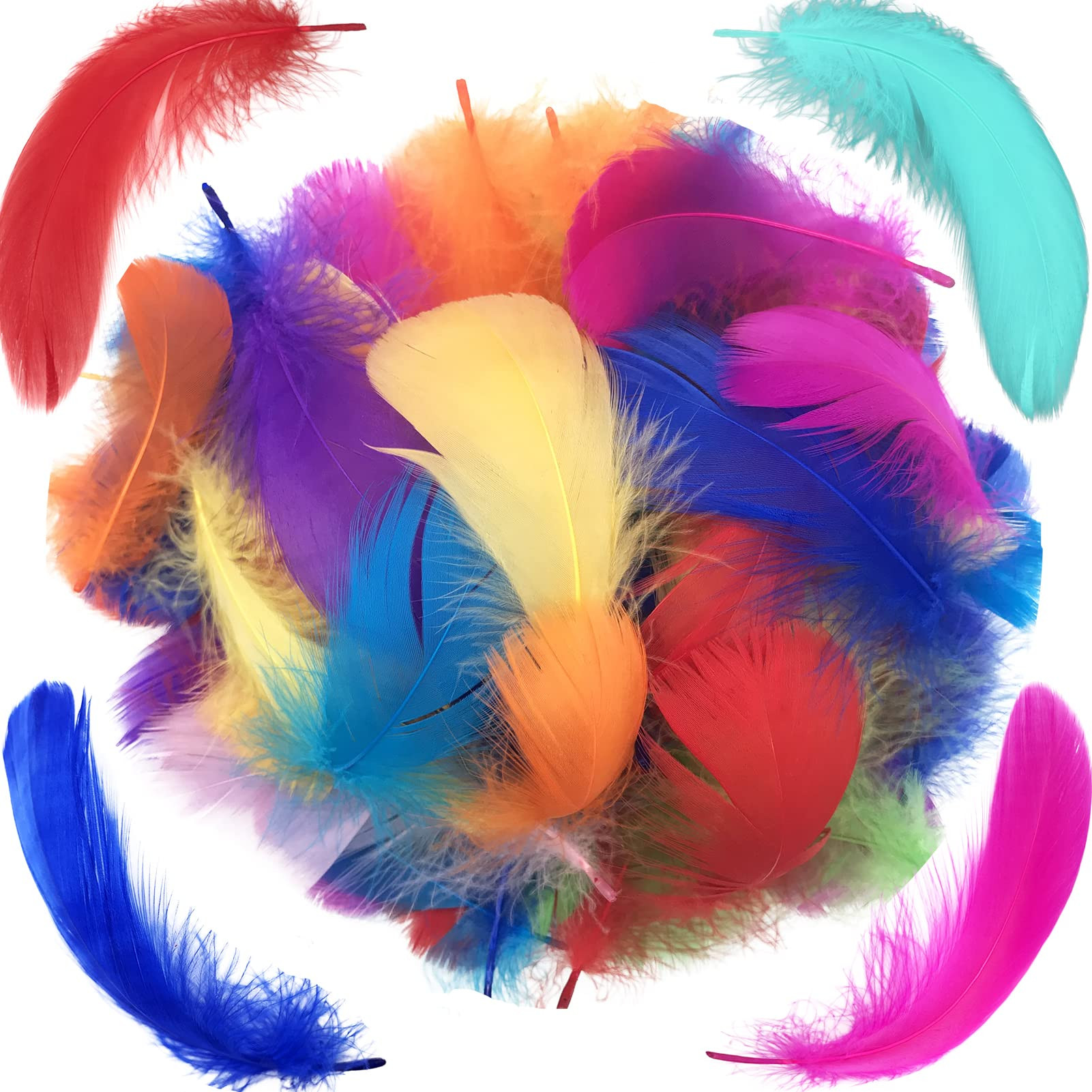 300Pcs Colorful Craft Feathers for Crafts for Dream Catcher Wedding Party Decorations DIY Crafting F | Amazon (US)