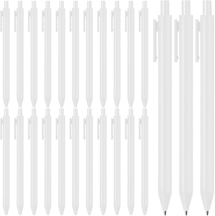 Fulmoon 25 Pcs Cute Pens Retractable 1.0mm, White Black Ink | Amazon (US)