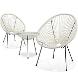 MoNiBloom 3 Piece Outdoor Acapulco Set All-Weather Patio Balcony Conversation Bistro Outside Set ... | Amazon (US)