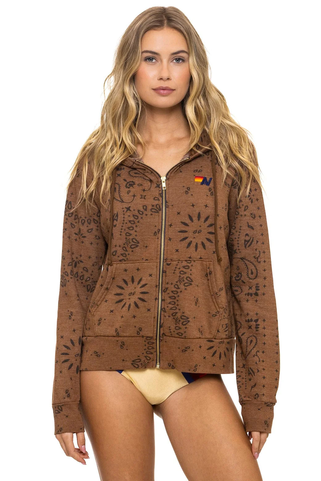 BANDANA ZIP HOODIE - CINNAMON | Aviator Nation