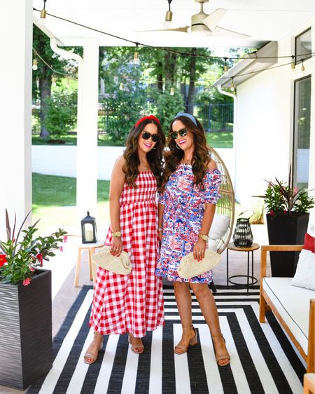50% off + FREE shipping just started on these adorable summer dresses! Comment LINK below for shopping links sent straight to your DMs! ❤️ We love a classic gingham dress for summer and this new smocked option definitely is a new fave! This blue and red patterned dress is so cute and comfy too! Shop these + more faves included in the sale by going to our LTK shop or just leave a comment below! We hope you all have a great night! ~L & W 

#LTKSaleAlert #LTKFindsUnder50