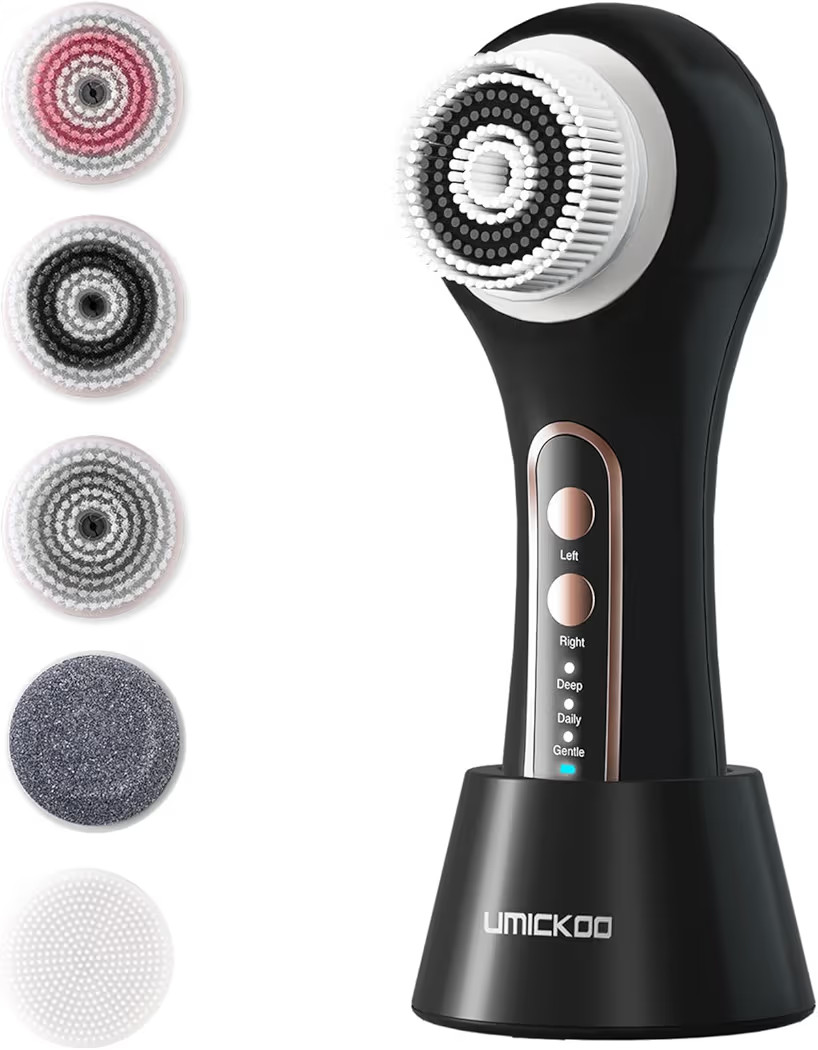 Face Scrubber Exfoliator, Rechargeable Facial Cleansing Brush with 5 Brush Heads, Deep Cleaning f... | Amazon (US)
