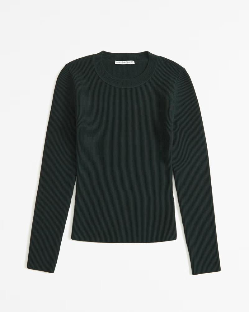 Women's Long-Sleeve Ottoman Crew Top | Women's | Abercrombie.com | Abercrombie & Fitch (US)