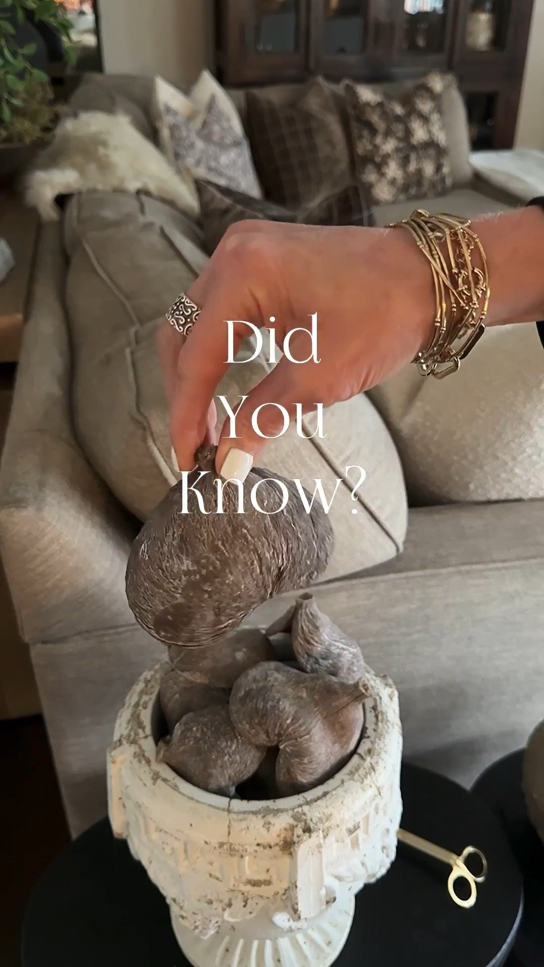 I’m obsessed with bowl fillers!!🤣

They are a fun way to add a little something to a bowl. 
Gold figs, Badam nut seeds, grapevine balls, pomegranates, stone mortars, vintage wood bowl, console table, round coffee table, throw pillows, pillow insert, pedestal bowl, woven storage boxes, coffee table nook, wood tray, vintage magnifying glass, vintage pineapple snuffer, black candle holders, brown ribbed flameless candles, faux fur, vintage stone urn, black wood stool, vintage cutting board

#LTKstorytime #LTKSeasonal #LTKHome