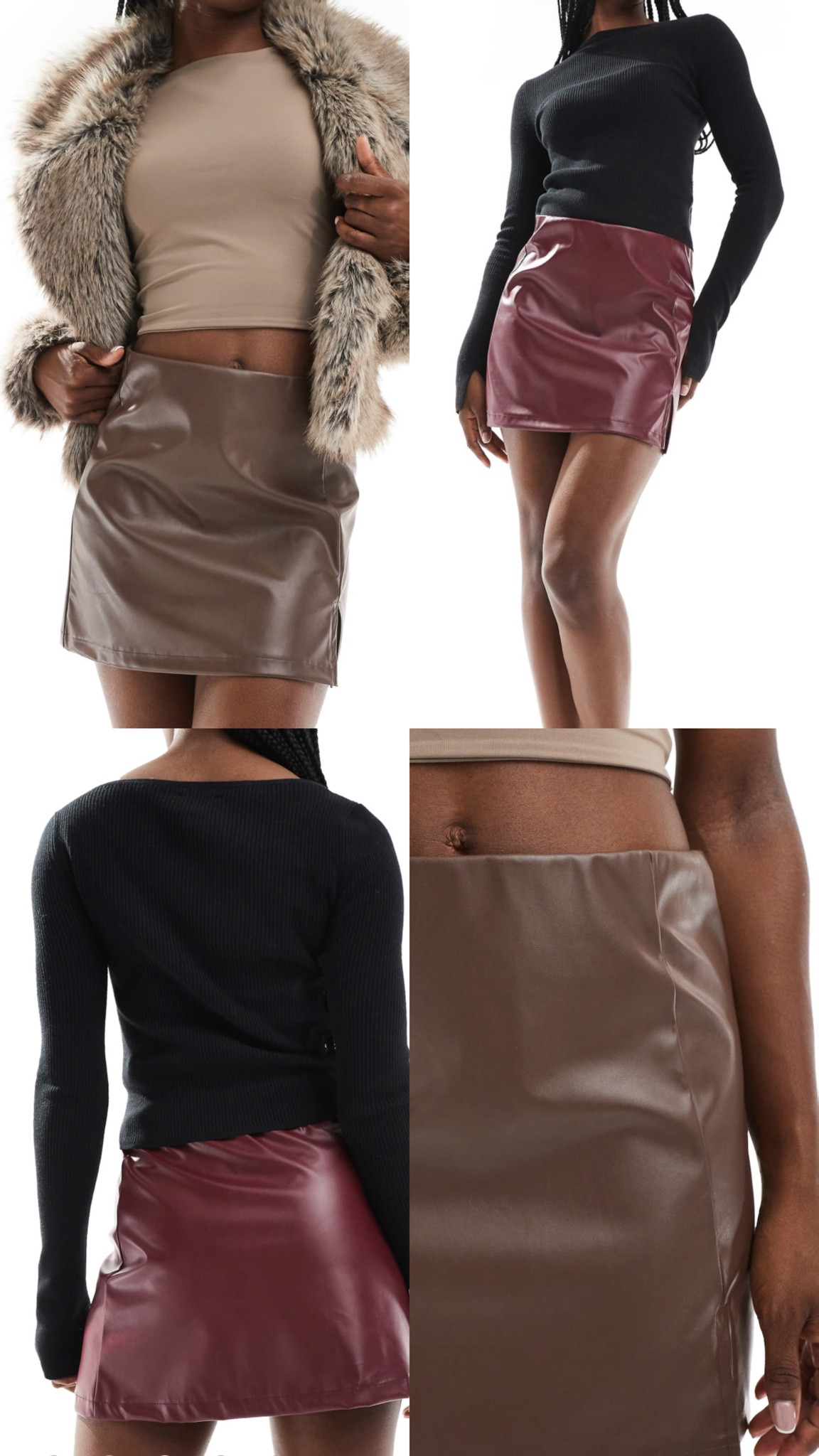 PU mini skirt. Side tight split. Faux leather, wet look. Under £25 at Asos.
AW fashion, autumn, fall, cozy.

Affordable fashion.  Wardrobe staple. Timeless. Gift guide idea for her. Luxury, elegant, clean aesthetic, chic look, feminine fashion, trendy look, party. 

#LTKeurope #LTKautumn #LTKuk