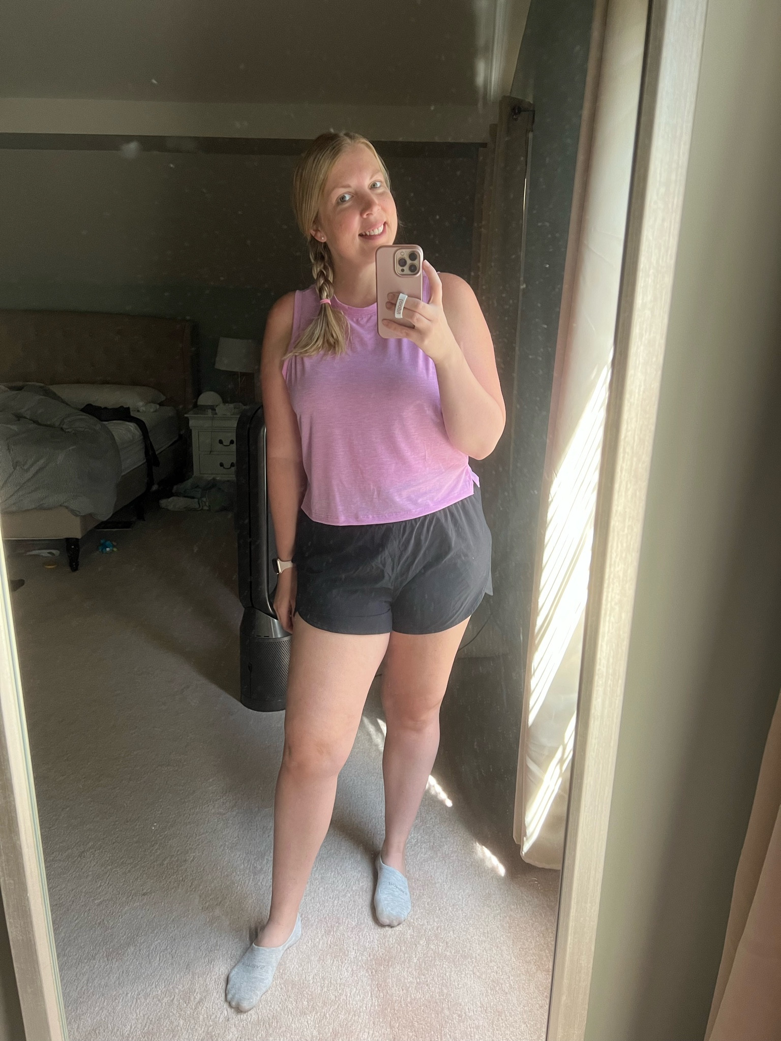 When you grabbed a crop top by accident but actually like it! The activewear from Target has been my go to wear postpartum! Wearing a L in the top, and M in shorts.

#LTKsalealert #LTKmidsize #LTKfitness