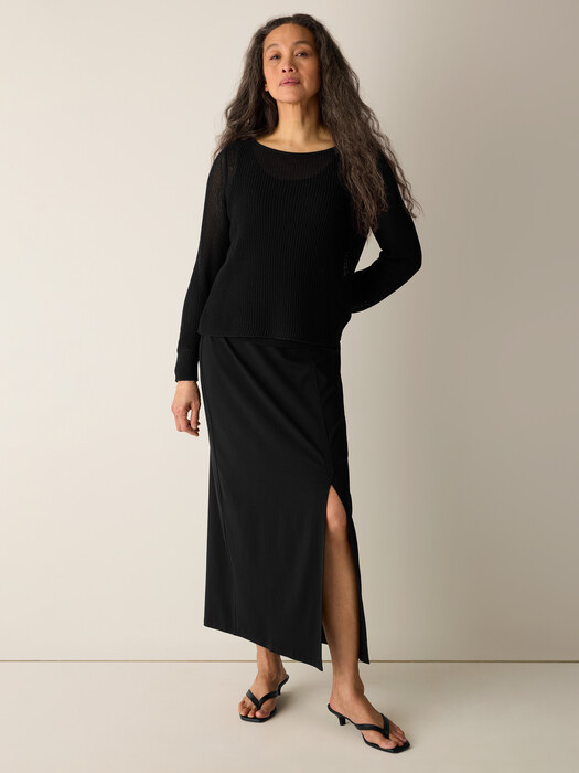 Stretch Jersey Knit Straight Skirt | Eileen Fisher