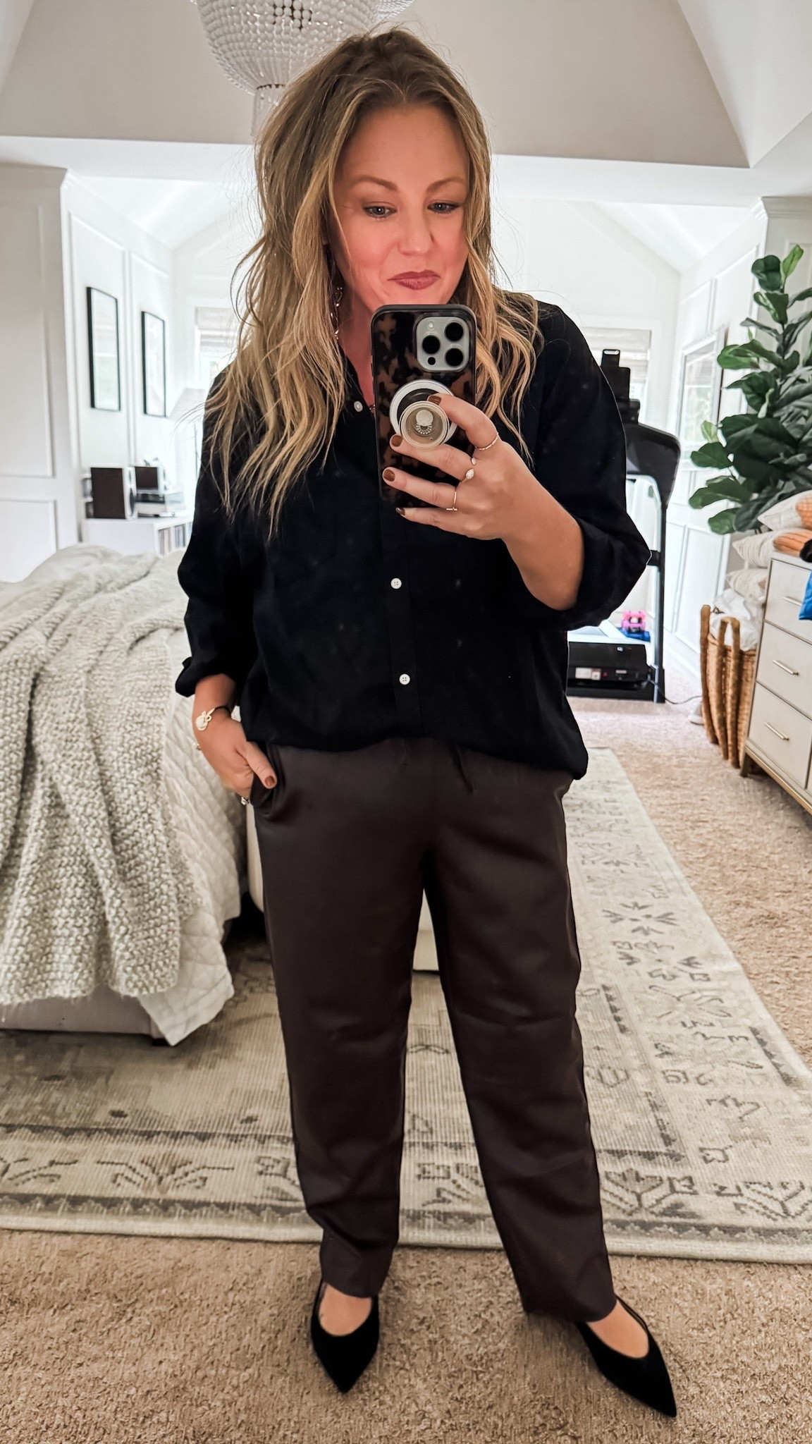 I’ve paired this black button down boyfriend shirt with coffee colored, high-waisted trousers and slingback flats for an outfit that can be worn to work and almost anywhere else. Best of all, the entire look is currently on sale! women’s work outfit church outfit fall outfit work pants

#LTKFindsUnder50 #LTKWorkwear #LTKSaleAlert