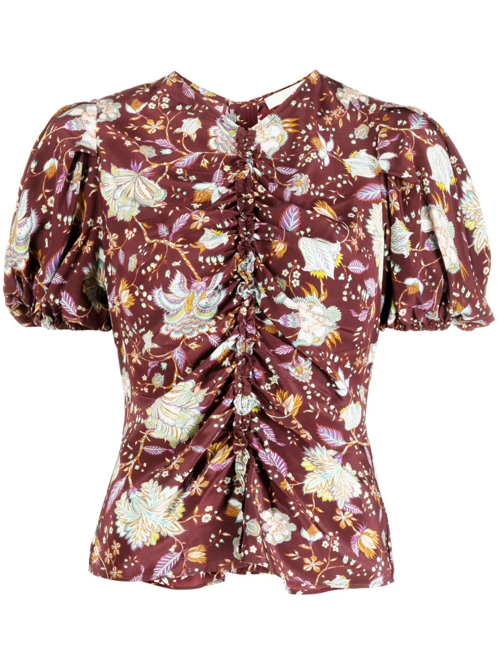 Ulla Johnson Elise ruched-silk Blouse - Farfetch | Farfetch Global