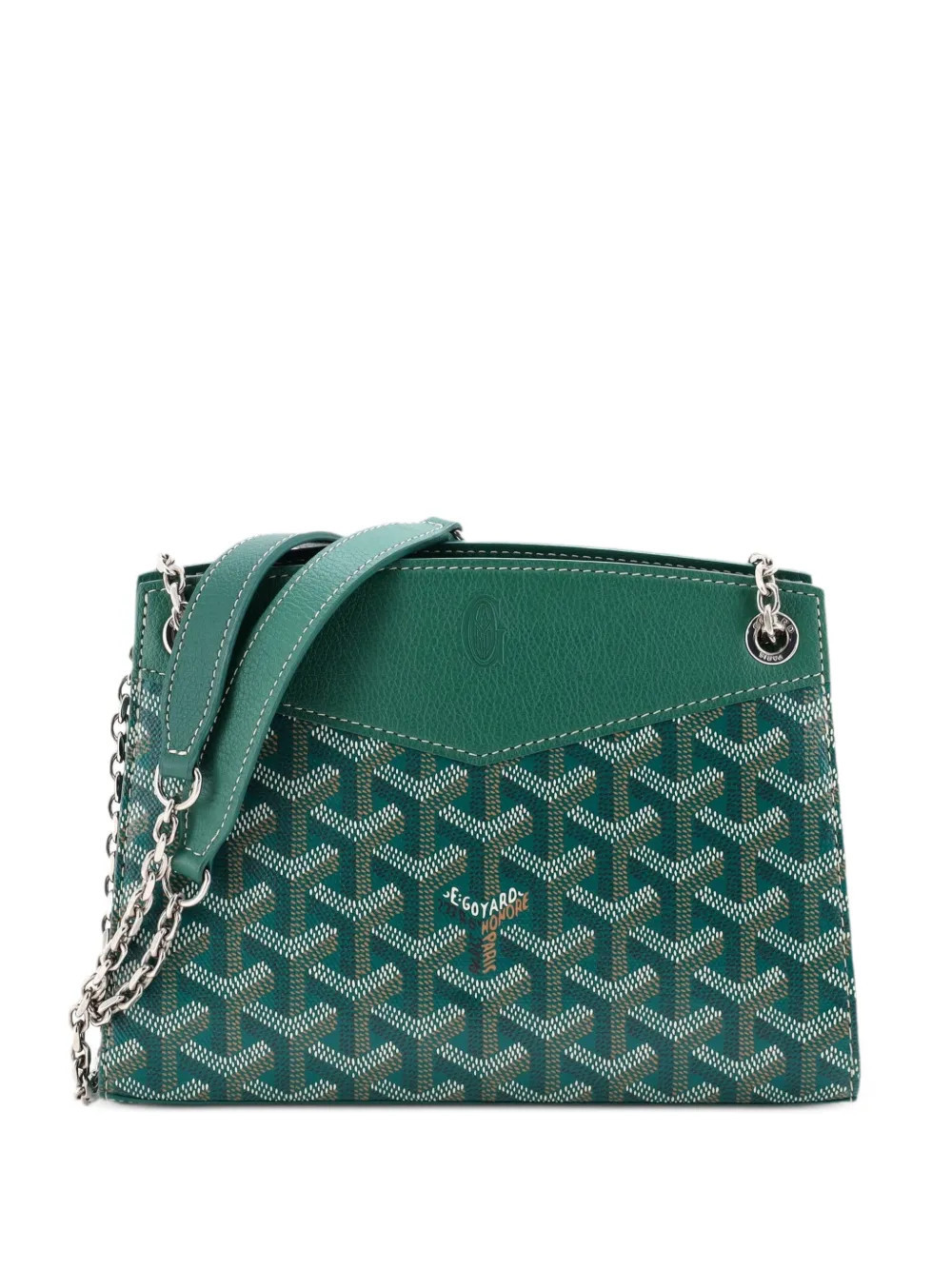 Goyard Pre-Owned Structured Rouette Chain Coated Canvas Mini shoulder bag - Green | Farfetch Global