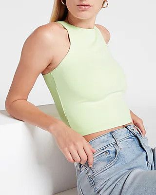 Body Contour Matte High Neck Cropped Tank | Express