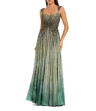 Sleeveless Ombre Mesh Sequin A Line Gown | Dillard's