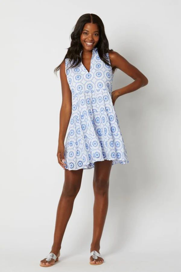 Eyelet Sleeveless Fit and Flare Tunic Dress | Sail to Sable