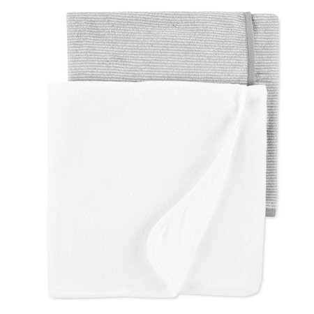 Carter s Baby Boy and Girls Infants Terry Cloth Absorbent Towels 2 Piece Set Gray White 29 x 29 | Walmart (US)